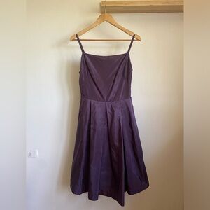 RALPH LAUREN Dusty Purple Pleated Formal Mini Dress with Black Petticoat